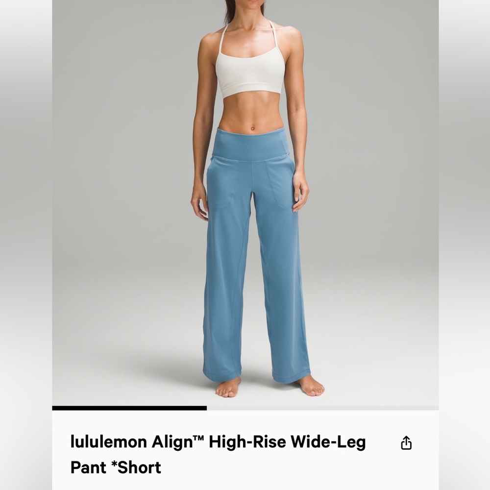 lululemon Align High-Rise Wide-Leg Pant 31" Utility Blue size 4